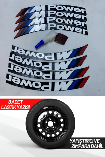 Lastik Yazısı 8 Adet  Solmaz Araç Motorsiklet Lastik Stiker Etiket