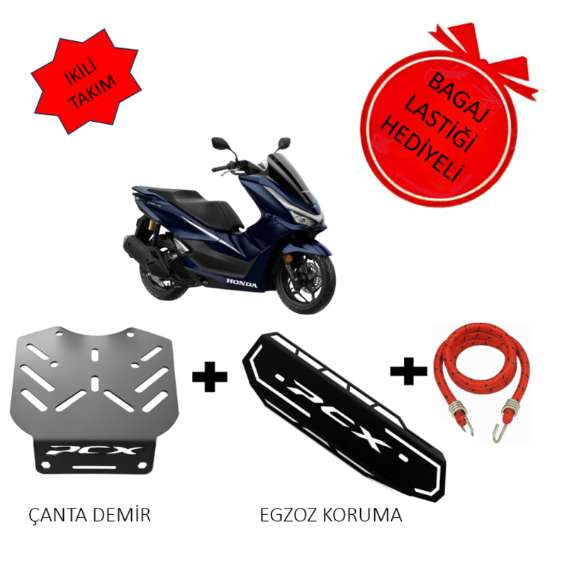 Pcx Çanta Demiri & Pcx 125/150 2020-2024 uyumlu Egzoz Koruma Kapağı